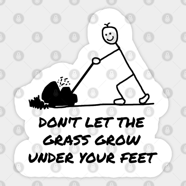 Funny Gardener Cartoon Mowing Lawn Sticker by Michelle Le Grand